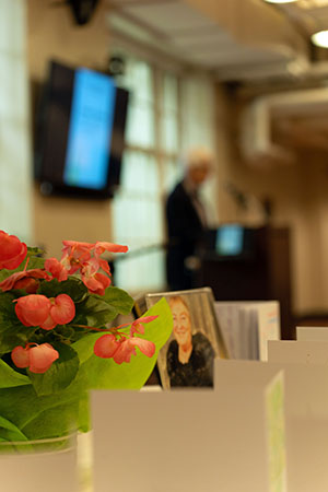 flowers on a table